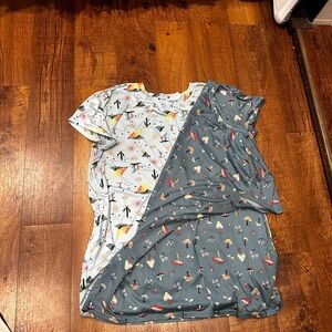 Patterned Women's Sleep Dress w Pockets